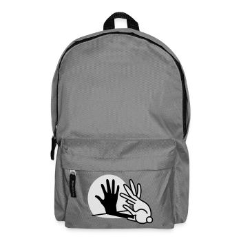 Handschatten Kaninchen 2 clr - Rucksack - Mittelgrau - Vorne