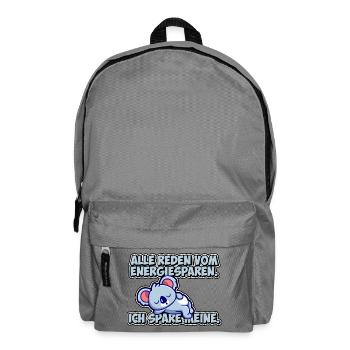 Alle reden vom Energiesparen. Ich spare meine. - Rucksack - Mittelgrau - Vorne