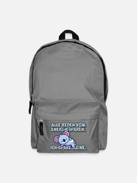 Alle reden vom Energiesparen. Ich spare meine. - Rucksack - Mittelgrau