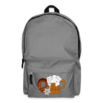 Bierglas, Volksfeste, Brezel mit Bierhumpen - Rucksack - Mittelgrau - Vorne