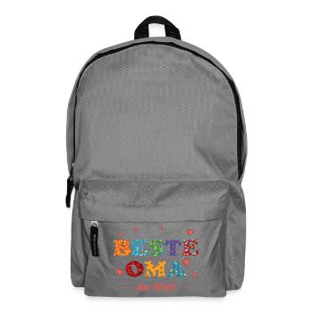 Beste Oma - auf der ganzen Welt - Danke - Rucksack - Mittelgrau - Vorne