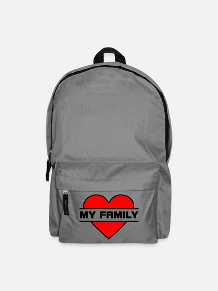 Herz, ich liebe meine Familie - Rucksack - Mittelgrau