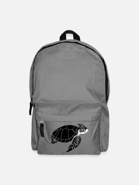 Schildkröte Schwarzweiß - Rucksack - Mittelgrau