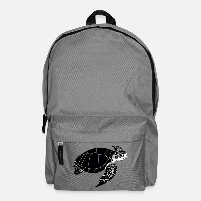 Schildkröte Schwarzweiß - Rucksack - Mittelgrau