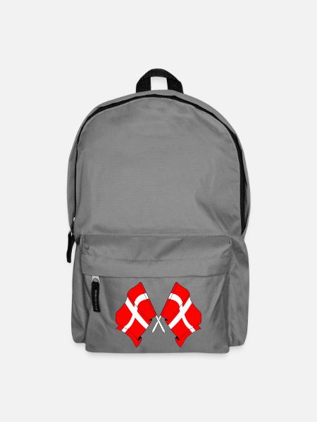 Zwei Flaggen Dänemark - Rucksack - Mittelgrau