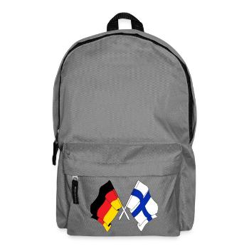 Two flags crossed of Germany, flag Finland - Backpack - elephant grey - Front