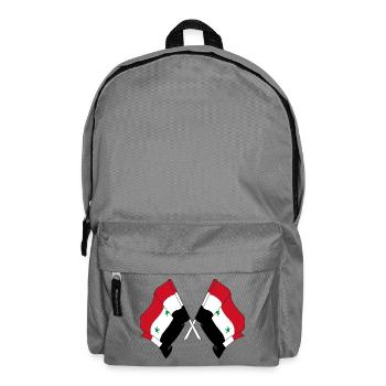 Zwei Flaggen aus Syrien gekreuzt - Rucksack - Mittelgrau - Vorne