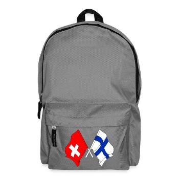 Flagge der Schweiz und Flagge Finnlands - Rucksack - Mittelgrau - Vorne