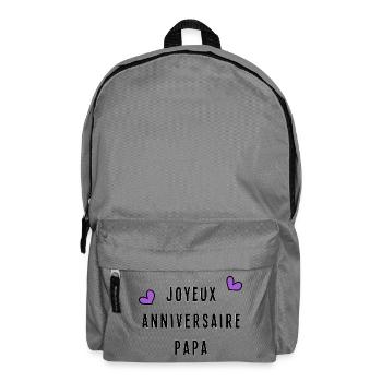 JOYEUX ANNIVERSAIRE. PAPA. FÊTE DES PÈRES - Sac à dos - gris éléphant - Devant