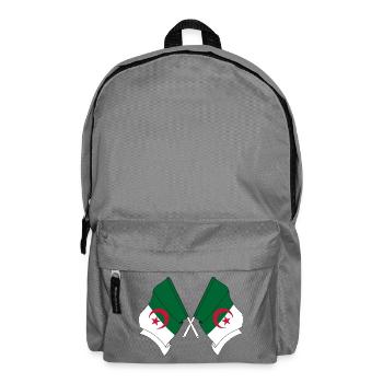Zwei Flaggen Algeriens überquert - Rucksack - Mittelgrau - Vorne