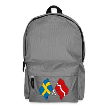 Schweden-Flagge, Lettland-Flagge - Rucksack - Mittelgrau - Vorne