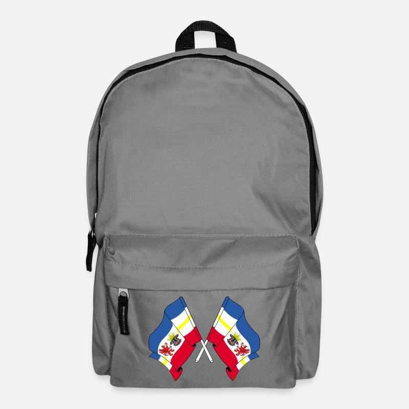 Zwei Flaggen Mecklenburg Vorpommern - Rucksack - Mittelgrau