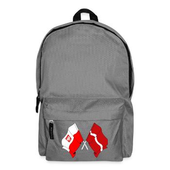 Flag of Poland, Latvia - Backpack - elephant grey - Front
