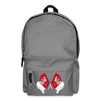 Two flags Greater Poland - Backpack - elephant grey - Front