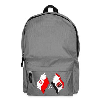 Flagge Polens, Kujawien Pommern überquert - Rucksack - Mittelgrau - Vorne