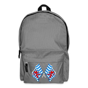 Two flags Luxembourg Belgium - Backpack - elephant grey - Front