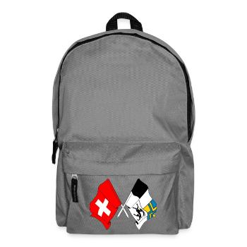 Schweiz-Flagge und Bündner Flagge - Rucksack - Mittelgrau - Vorne