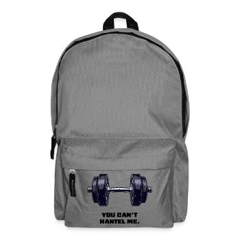 Hantel, Fitness, Lustiger Spruch, Gym, T-Shirt - Rucksack - Mittelgrau - Vorne