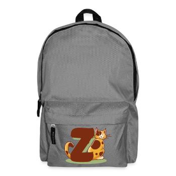 Cat Letter Z - Backpack - elephant grey - Front