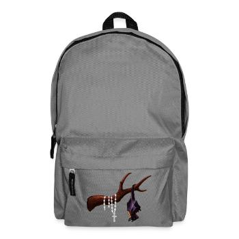 Flughund mit Ast, Rosenkränze, verschenken - Rucksack - Mittelgrau - Vorne