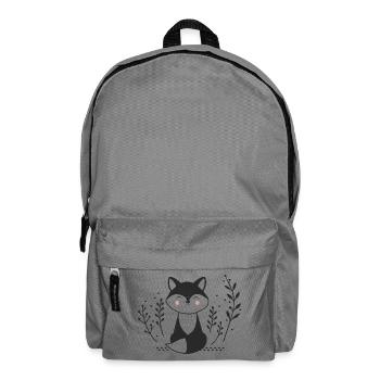 Lächelnder Fuchs – Minimalistische Illustration - Rucksack - Mittelgrau - Vorne