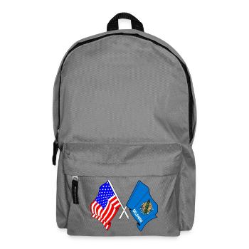 Flagge USA und Bundesstaat Oklahoma gekreuzt - Rucksack - Mittelgrau - Vorne