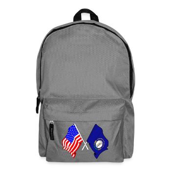 Flagge der USA und des Bundesstaates Kentucky gekreuzt - Rucksack - Mittelgrau - Vorne