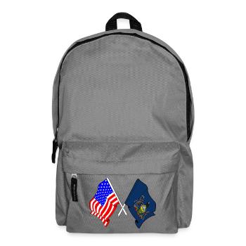 USA and state of Pennsylvania flag crossed - Backpack - elephant grey - Front