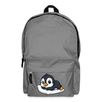 Süßer Pinguin entspannt Cartoon kuschelt - Rucksack - Mittelgrau - Vorne