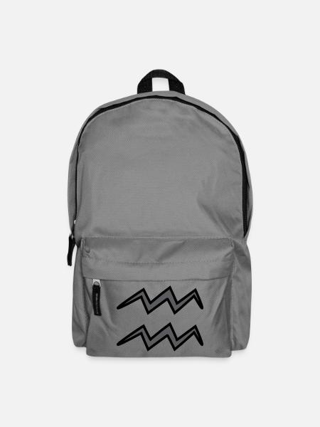 Wassermann Sternzeichen Symbol Schwarz & Grau - Rucksack - Mittelgrau