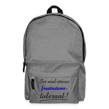 Expression of Frustration with Bold Typography - Backpack - elephant grey - Front