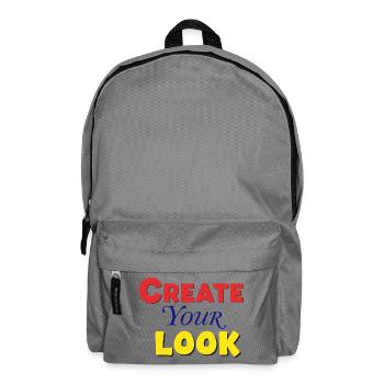 Lebendiges, farbenfrohes, kreatives Textdesign - Rucksack - Mittelgrau - Vorne
