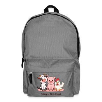 Friends Not Food Cartoon Animals Design - Rucksack - Mittelgrau - Vorne