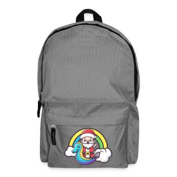 Seepferd Weihnachtsmann Weihnachten - Rucksack - Mittelgrau - Vorne