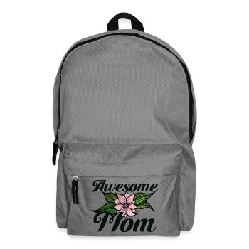 Awesome Mom Blumenemblem - Rucksack - Mittelgrau - Vorne