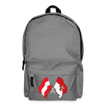 Austria & Salzburg Flag Crossed - Backpack - elephant grey - Front