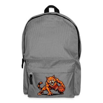 Orangefarbenes Katzen-Dribbling-Maskottchen - Rucksack - Mittelgrau - Vorne