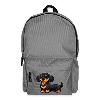 Cute dachshund in cartoon style - Backpack - elephant grey - Front