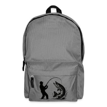 Hecht Hechtangler Angeln Raubfischangler Geschenk - Rucksack - Mittelgrau - Vorne