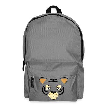 Cool Tiger Face Graphic Big Cat Wildlife Art - Backpack - elephant grey - Front