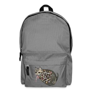 Candy Pattern Candy Cat - Backpack - elephant grey - Front