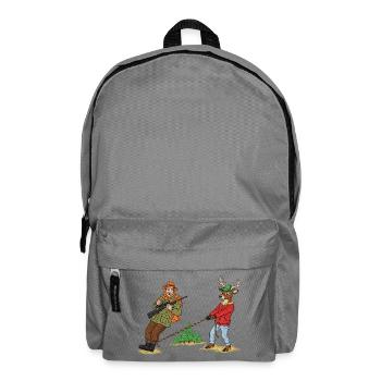Waldschlepper-Duo: Jäger & Hirsch - Rucksack - Mittelgrau - Vorne