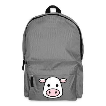 Süßer Kuh Kopf Gesicht Comic Vektor - Rucksack - Mittelgrau - Vorne