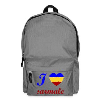Ich liebe Sarmale und Rumänien - Rucksack - Mittelgrau - Vorne