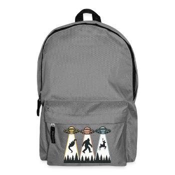 Alien Abduction Bigfoot Loch Ness Funny UFO - Backpack - elephant grey - Front