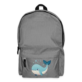 Blue Whale with Bubbles - Backpack - elephant grey - Front