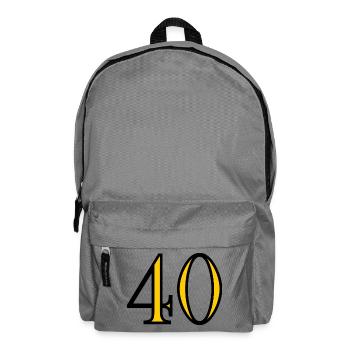 40. 40 ANS. 40e ANNIVERSAIRE. ANNIVERSAIRE 40 ANS. - Sac à dos - gris éléphant - Devant