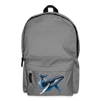 Humpback Whale – Ocean Illustration - Backpack - elephant grey - Front