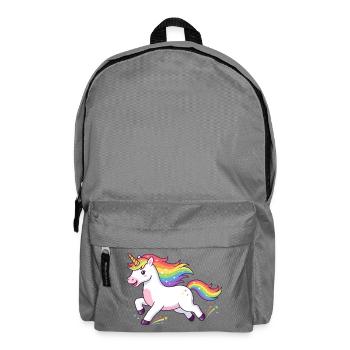 Regenbogen-Einhorn-Burst - Rucksack - Mittelgrau - Vorne