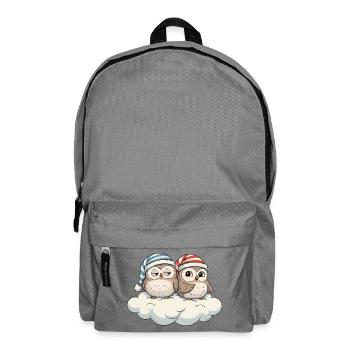 Duo de chouettes nuages avec des chapeaux pointus - Sac à dos - gris éléphant - Devant